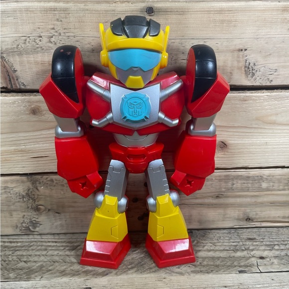 Hasbro Transformers Robot Playskool Hot Shot Rescue Bots 11" Red Yellow 2018 Toy - Picture 1 of 6